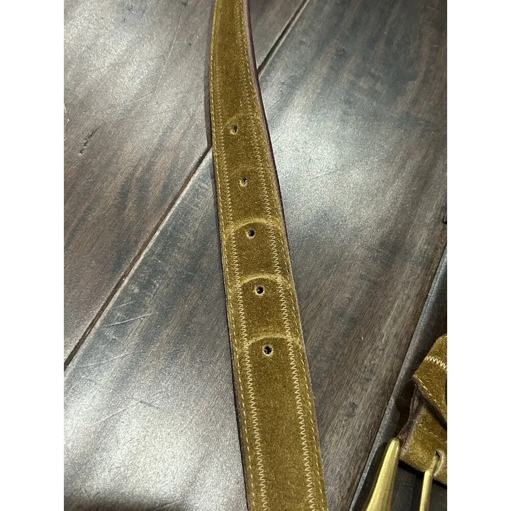 Linea Pelle Genuine Leather Brass Buckle  Mother of Pearl Details Size S Elegant - Picture 4 of 10